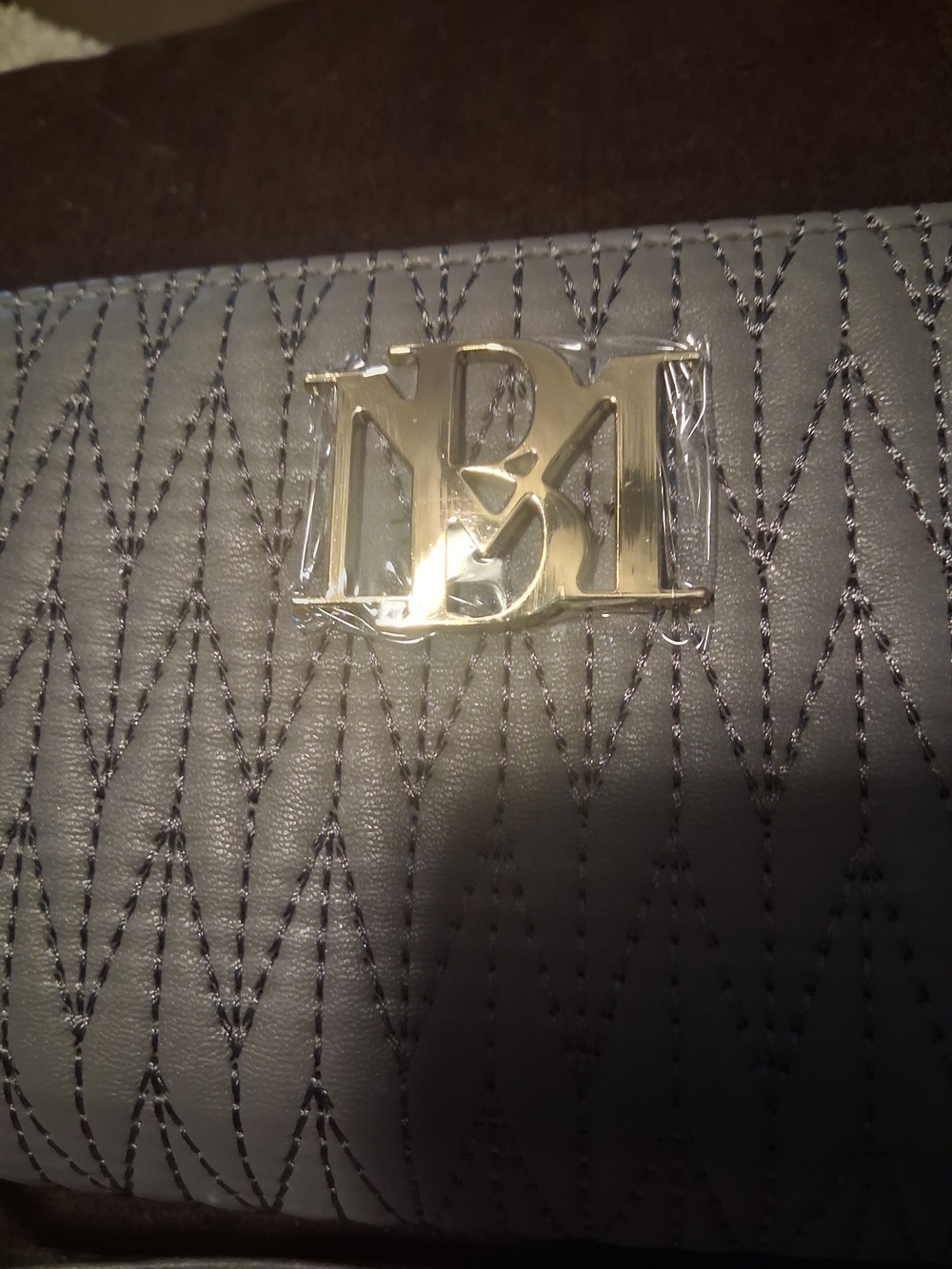 Badgley Mischka Quilted Gray Wallet
